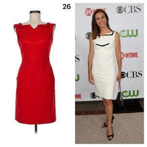 Sz 8 Diane Von Furstenberg Red Michelle Bodycon Dress